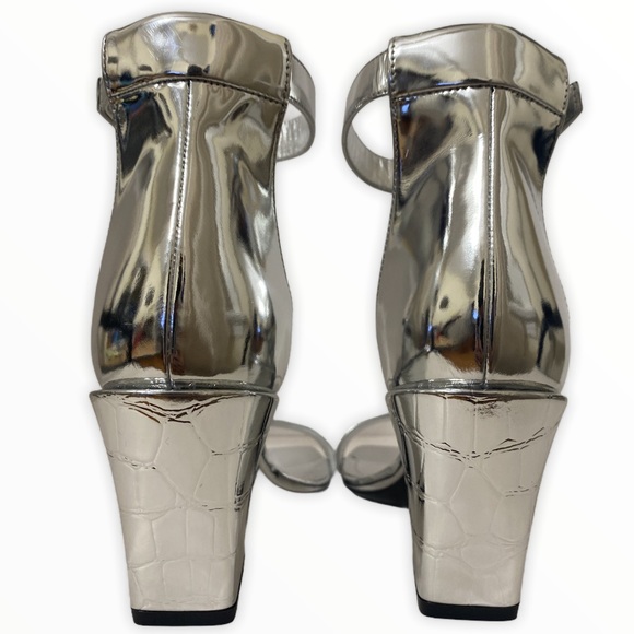 Burberry Pirmont Croc-Embossed Block Heel Sandals - Picture 3 of 7